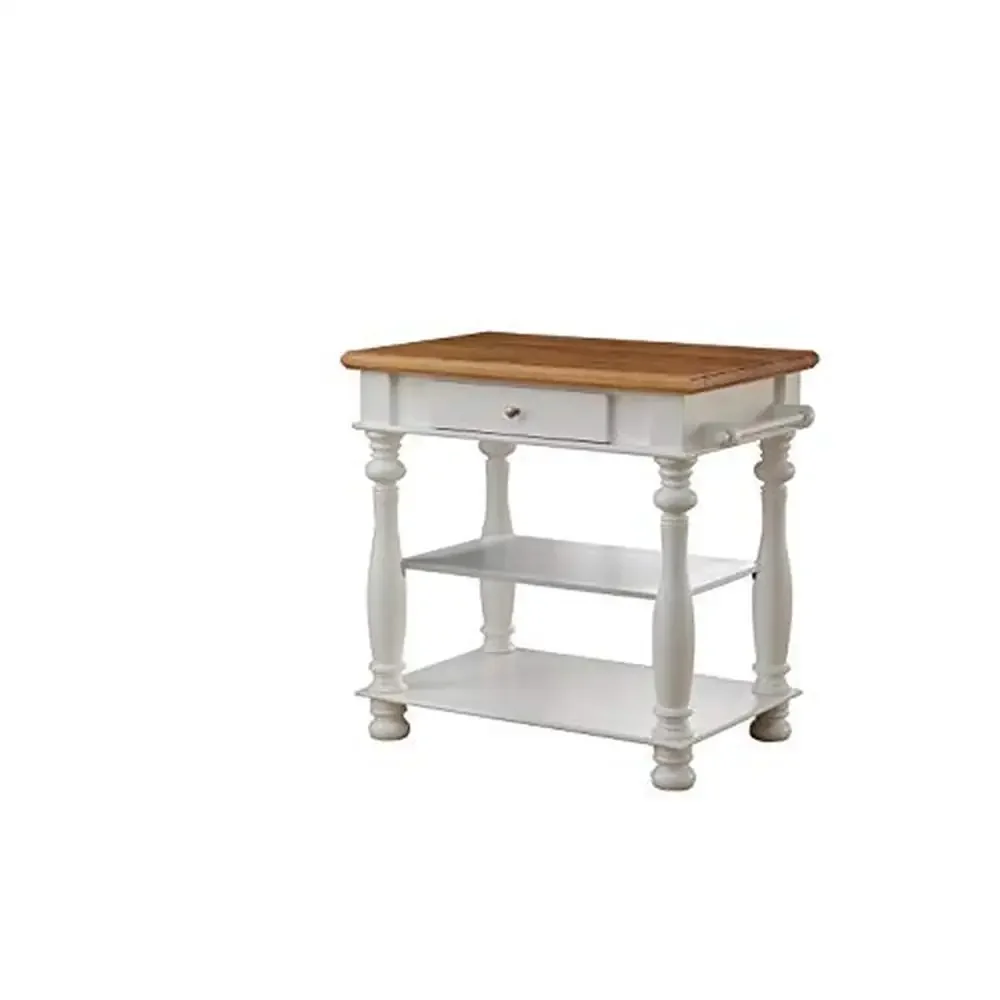 

Белый березовый кухонный остров с рабочим ящиком, 2 полки, вешалка для полотенец и бонусная разделочная доска, прочная деревянная конструкция, легко