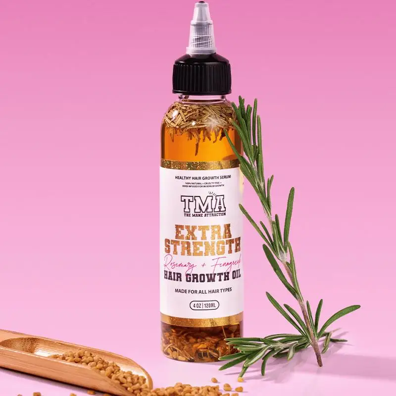 Extra Strength Rosemary+Fenugreek Herbal Hair Growth Oil 4oz for Scalp & Beard Nourishment - Haircare ,Thicker Stronger Hair