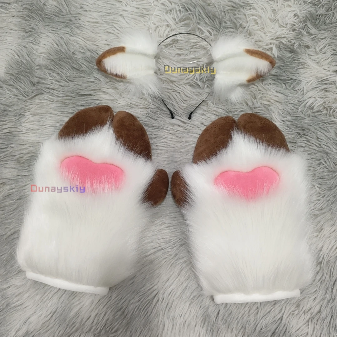 30*20CM Sheep Goat Fursuit Furry Paw Gloves Cosplay Costumes Animal Claw Cute Fury Animal Claw Cat Claw Gloves