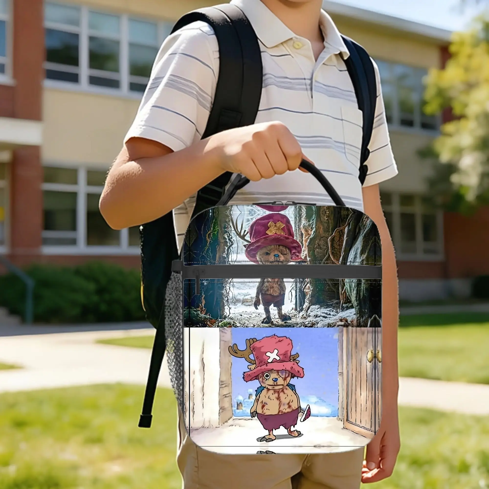 

Tony Tony Chopper MemeOne Piece Anime Insulated Lunch Bags Cooler Bag Lunch Container Lunch Box Tote Food Handbags College