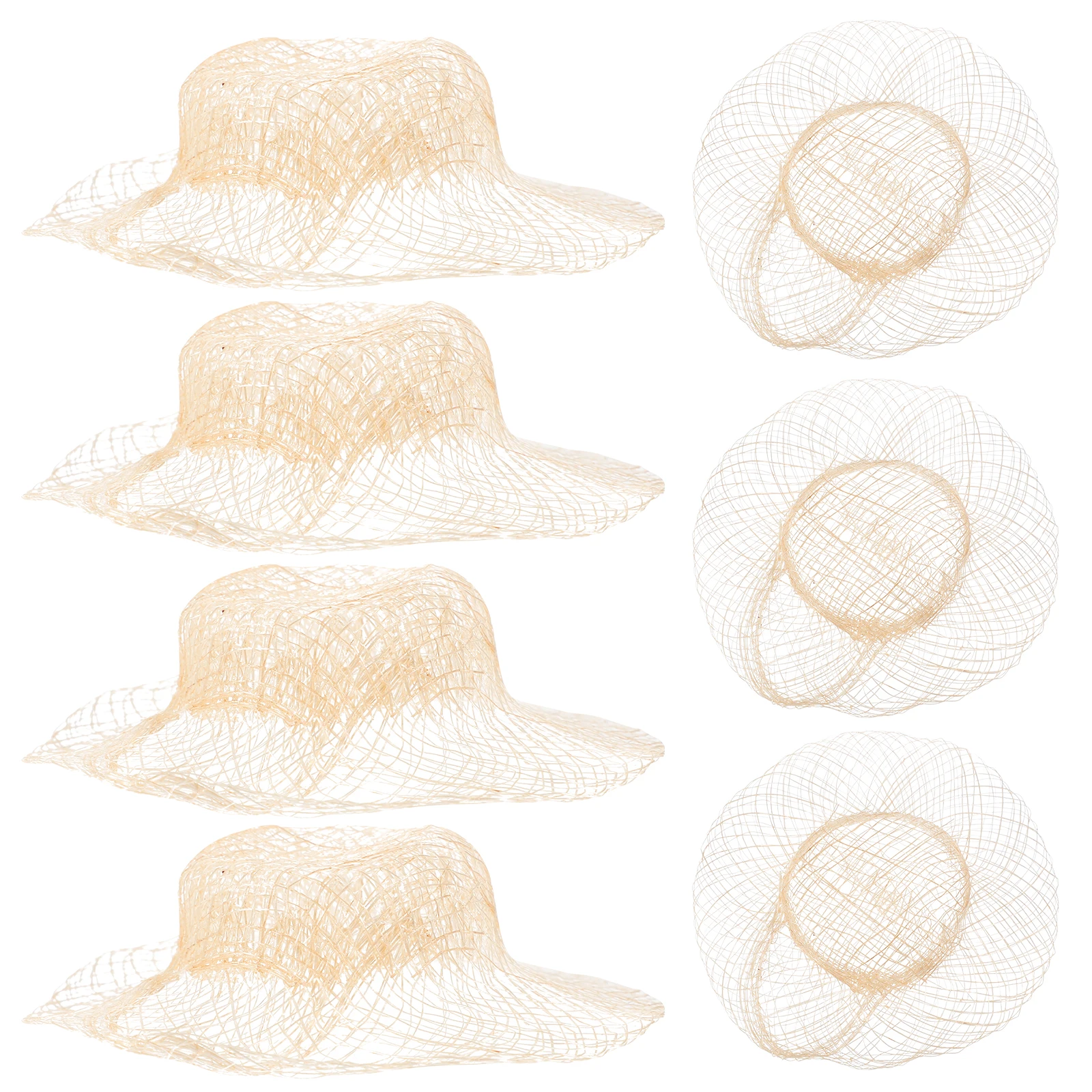 

12 Pcs Braided Straw Hat Miniature Hats for Crafts Decoration Dollhouse Accessories Raffia