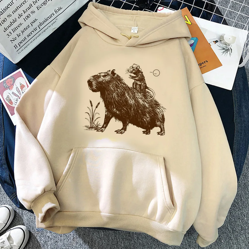 Capybara hoodie manga clothes for teens modern style kawaii printed design graphic tracksuits hoddie elegant streetwear