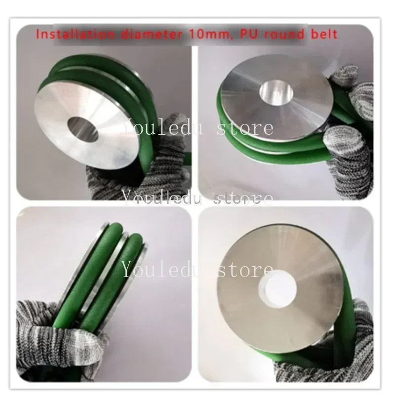 1x Roda Katrol 60MM Alur Ganda Aloi Aluminium 8-25MM Katrol Bor Tetap untuk Poros Motor 10MM Sabuk Bulat PU