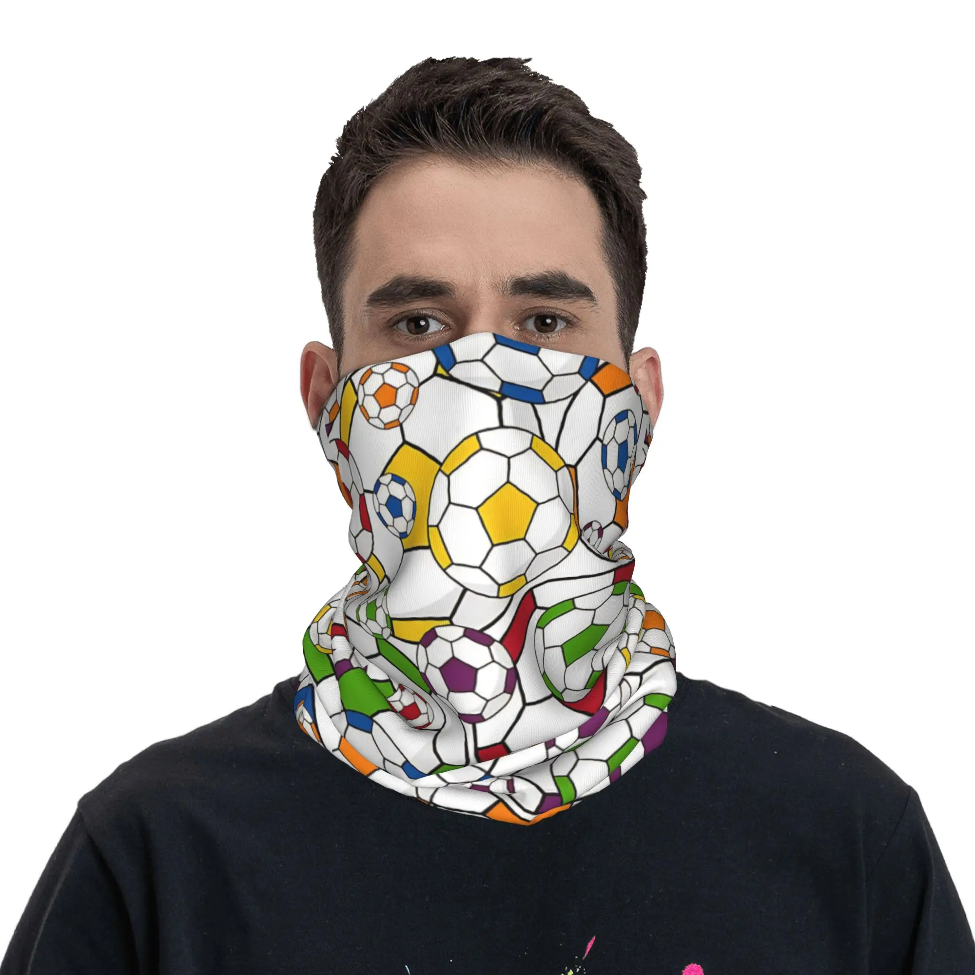Football Soccer Patten Bandana Neck Cover Printed  Magic Scarf Warm Headband Cycling for Men Women Adult Washable