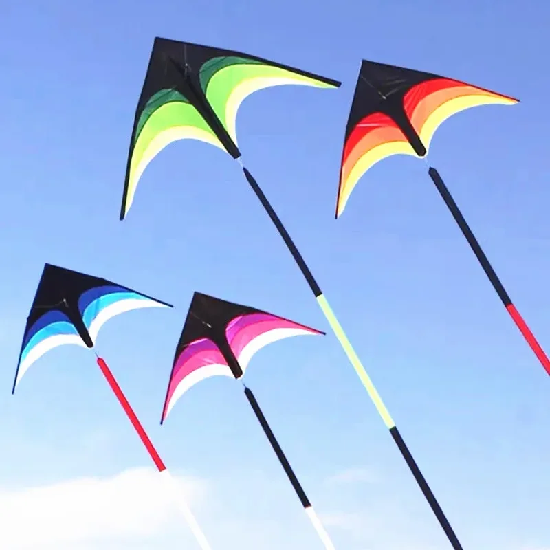 

Летающие игрушки delta kites с хвостом 6 м для детей, нейлоновые воздушные змей из ткани ripstop, уличные ветрозащитные чулки с лучами и линиями