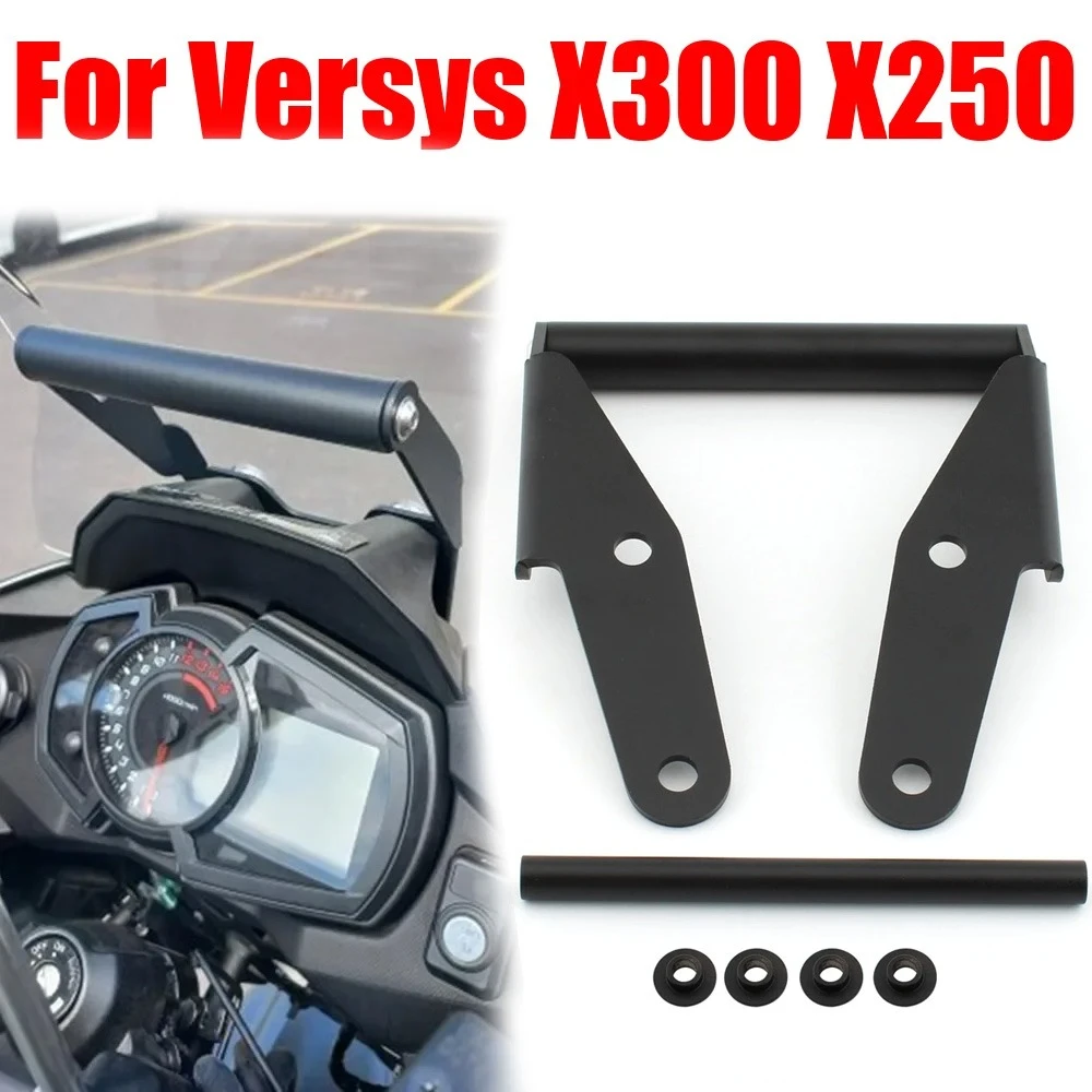 VERSYS-X250/X300 For KAWASAKI VERSYS X250 X300 2017-2026 Motorcycle Phone Holder Stand GPS Navigation Plate Bracket