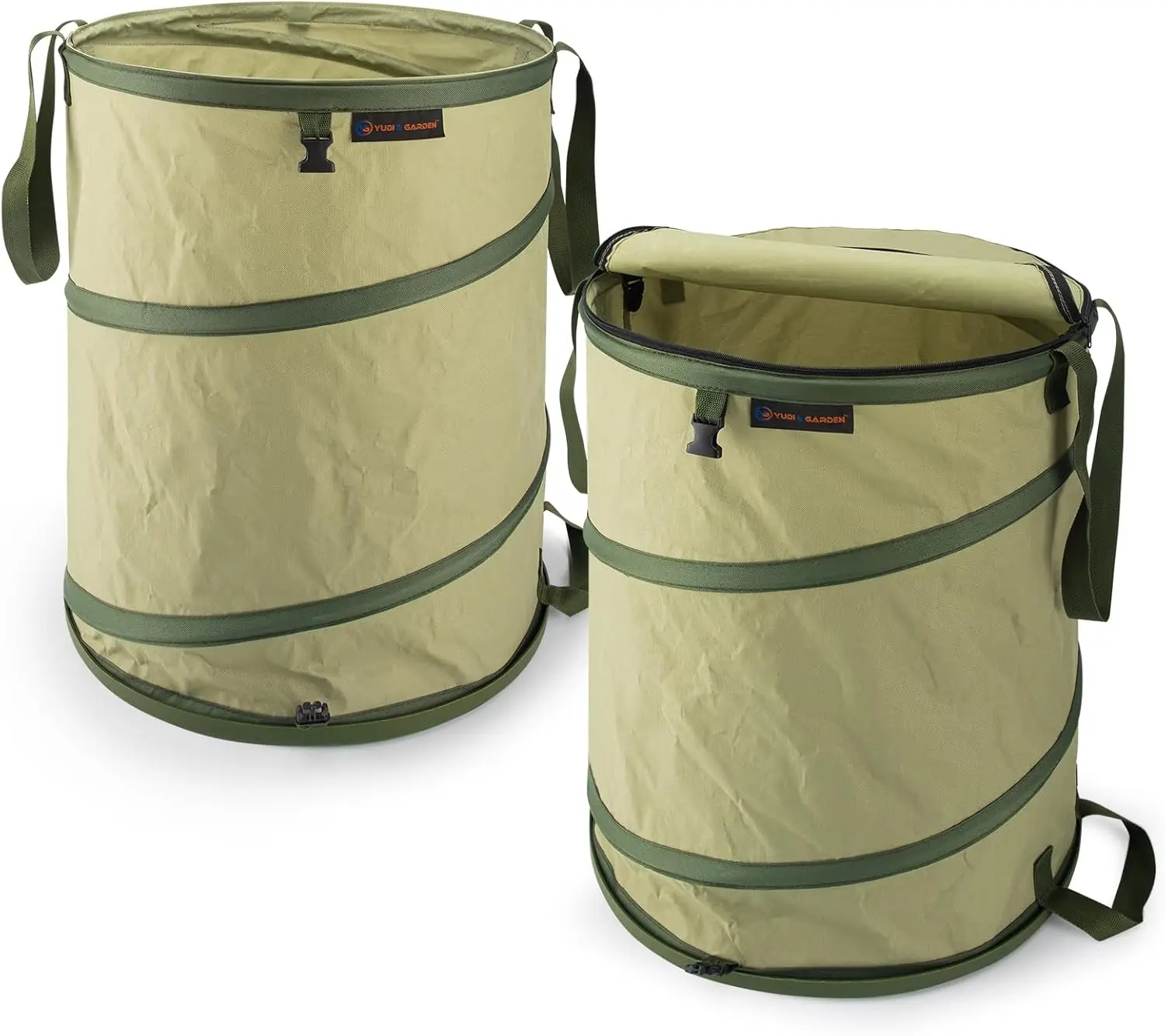 

29 Gallon Hard Bottom Collapsible Trash Can, Collapsible Garden Bag, Camping Trash Can - for Collecting Weeds or L