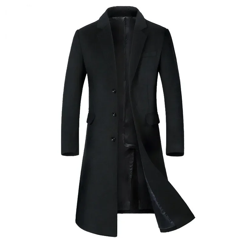 

Winter Men's Thickened Korean Youth Fashion Slim Fit Long Over Knee Coat