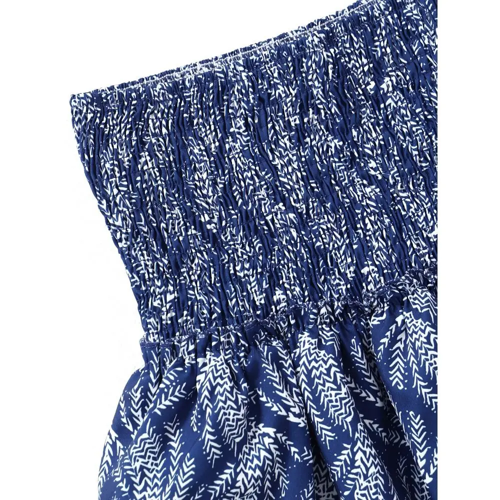 

Holiday Vacation Floral Pleated Short Skirt Ruffle Summer Spring Women's Skirt High Waist Bohemian Dress Women Girl