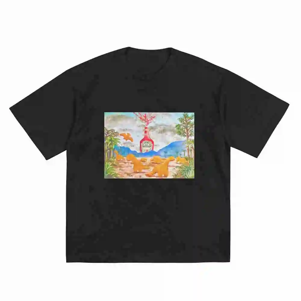 Dino Nuggets Short Sleeve Tee 100% Cotton T-Shirt