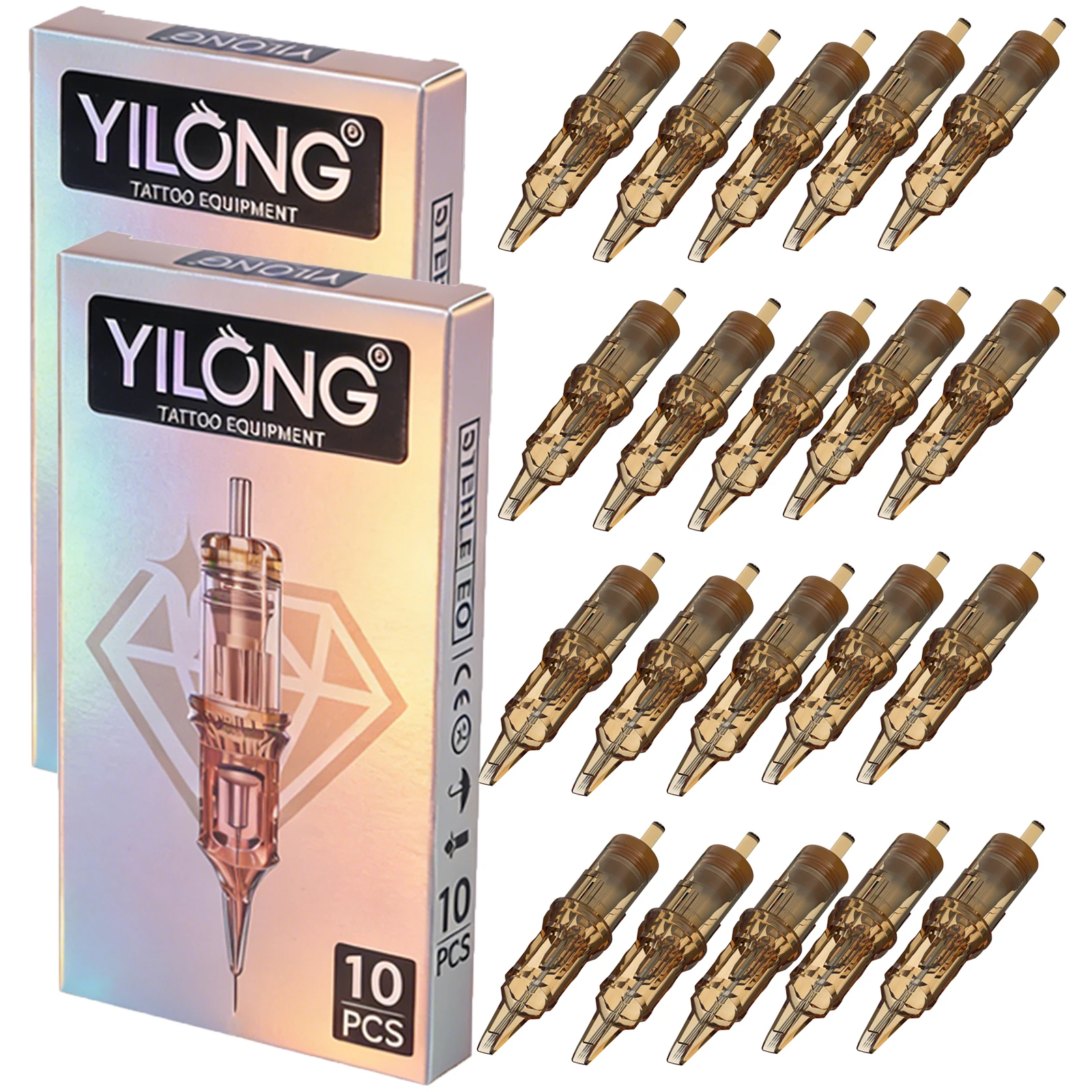 

YILONG Tattoo Cartridge Needles 20Pcs Disposable Permanent Makeup or Body Art Needles 0.35MM Tattoo Supplies