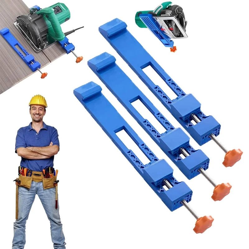 

ABJI-Obviouslye Adjustable Cutting Machine Base Guide, Electric Circular Saw Milling Positioning Clamp, Wood Cutting Guide