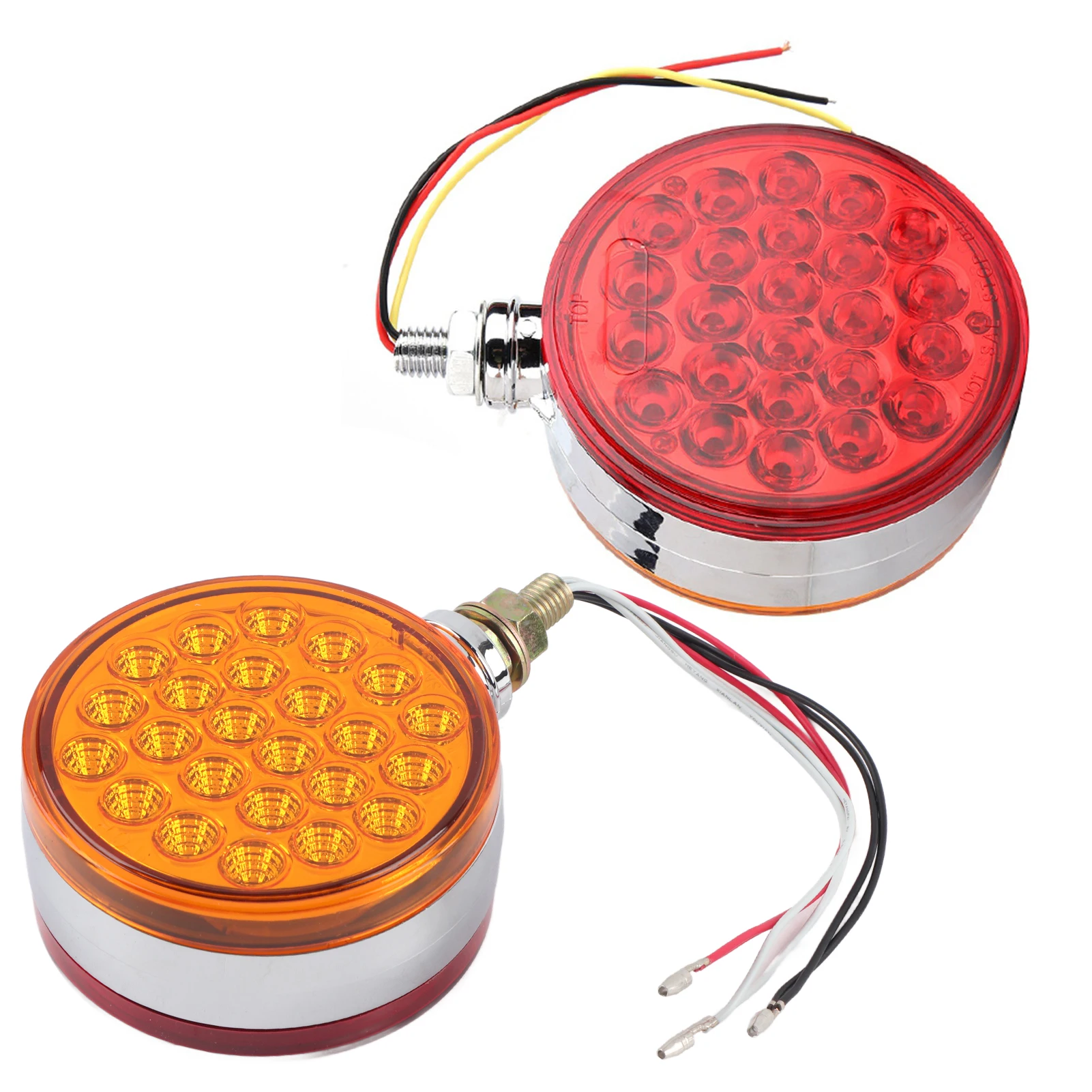 48 LED Double Face Single Stud Mount Side Marker Reflective Sealed Light Side Marker Brake Light Side Marker Turn Signal Light