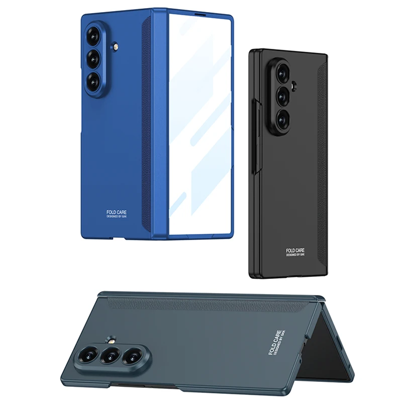 

Чехол для Samsung Galaxy Z Fold 7, модный металлический цвет, задняя крышка мобильного телефона Magsafe, полное покрытие с закаленным стеклом