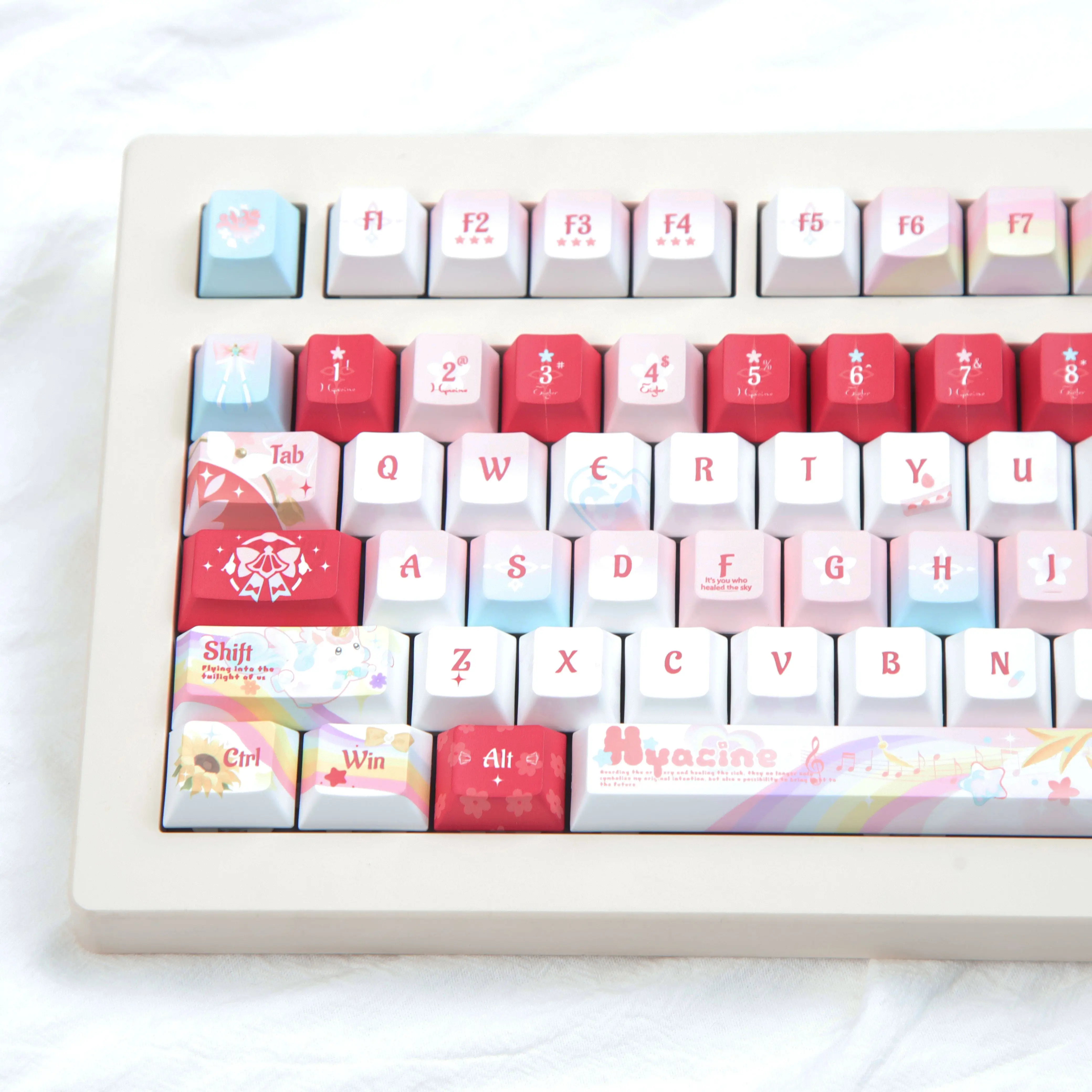 120 Keys Honkai: Star Rail Hyacine Gaming Keycaps Cherry MOA PBT Five-sided Sublimation Customized Mechanical Keyboard Key Cap