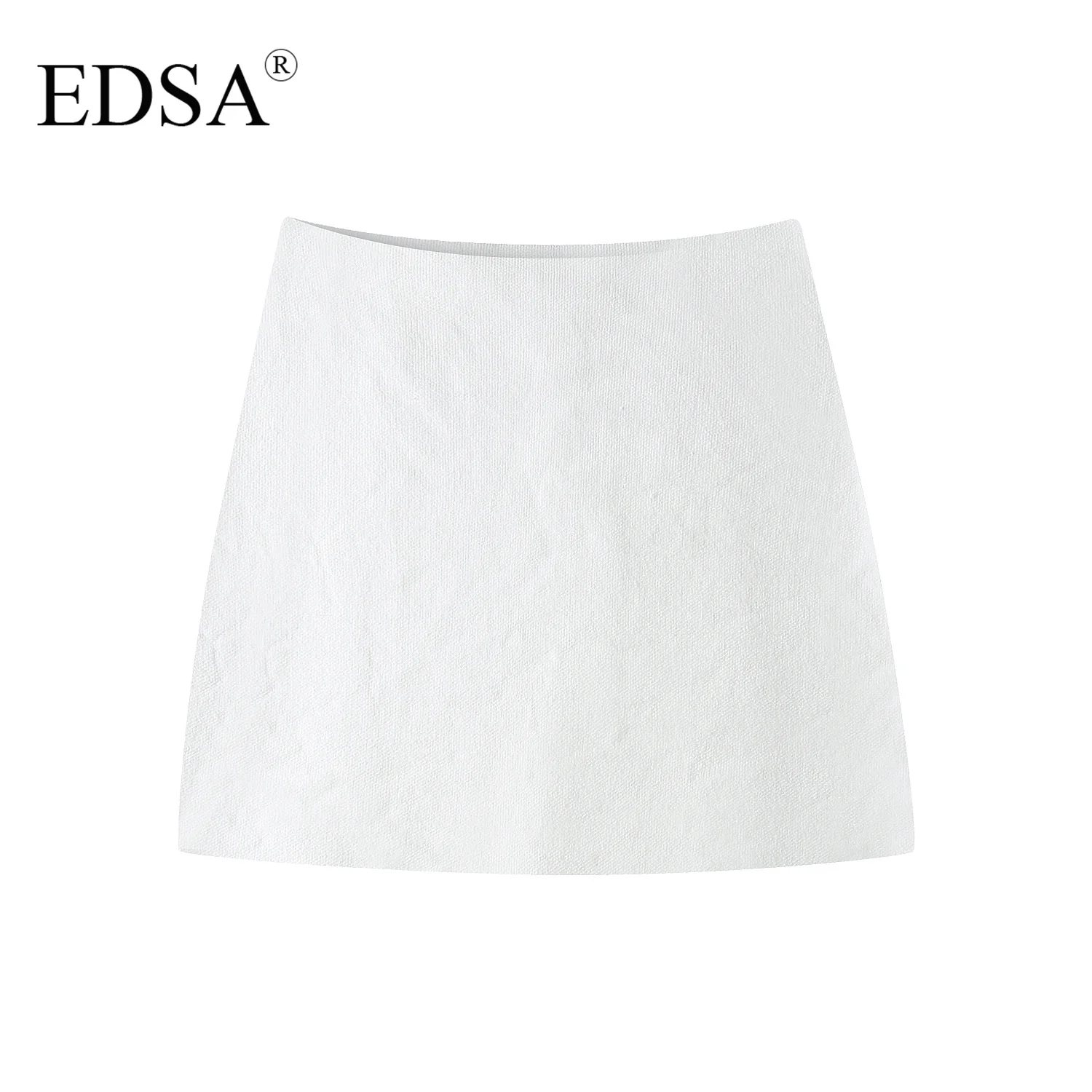 EDSA ผู้หญิงกระโปรงมินิกระโปรงเอวสูง A-Line ตรงกระโปรงสั้นสําหรับลําลองหญิง Streetwear