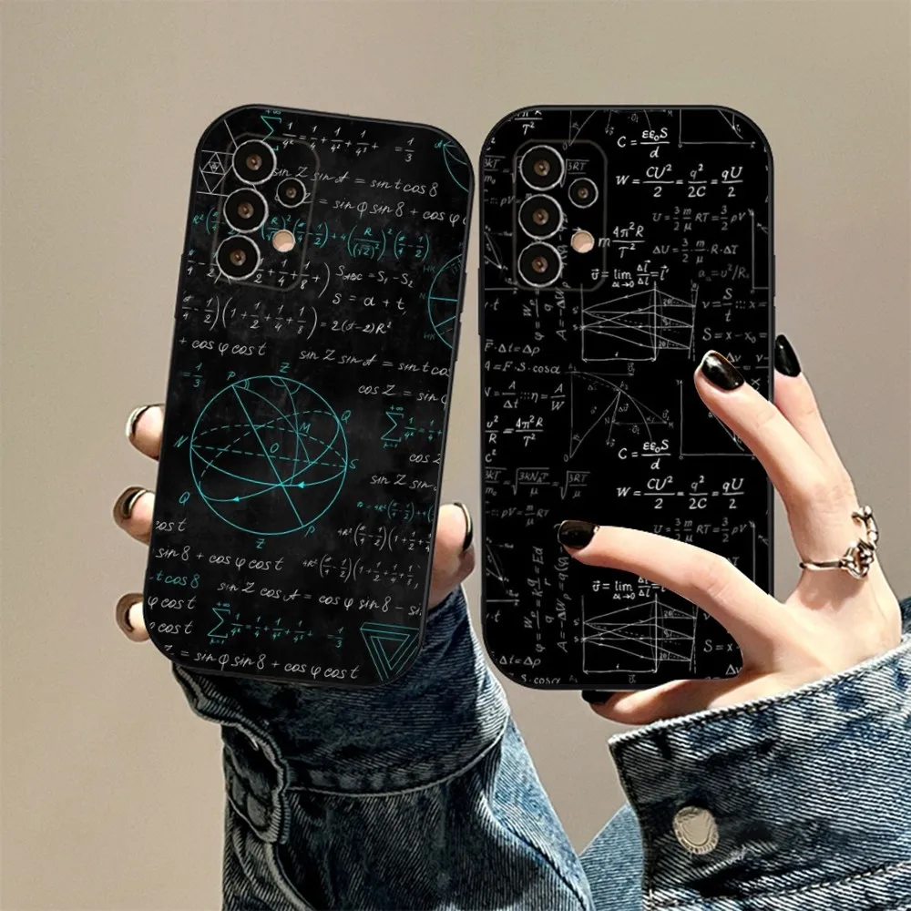 Math Tech Graphic Phone Case For Samsung S24,23,22,30,21,10,9,Ultra,Plus,Lite,FE,5G Black Soft Case