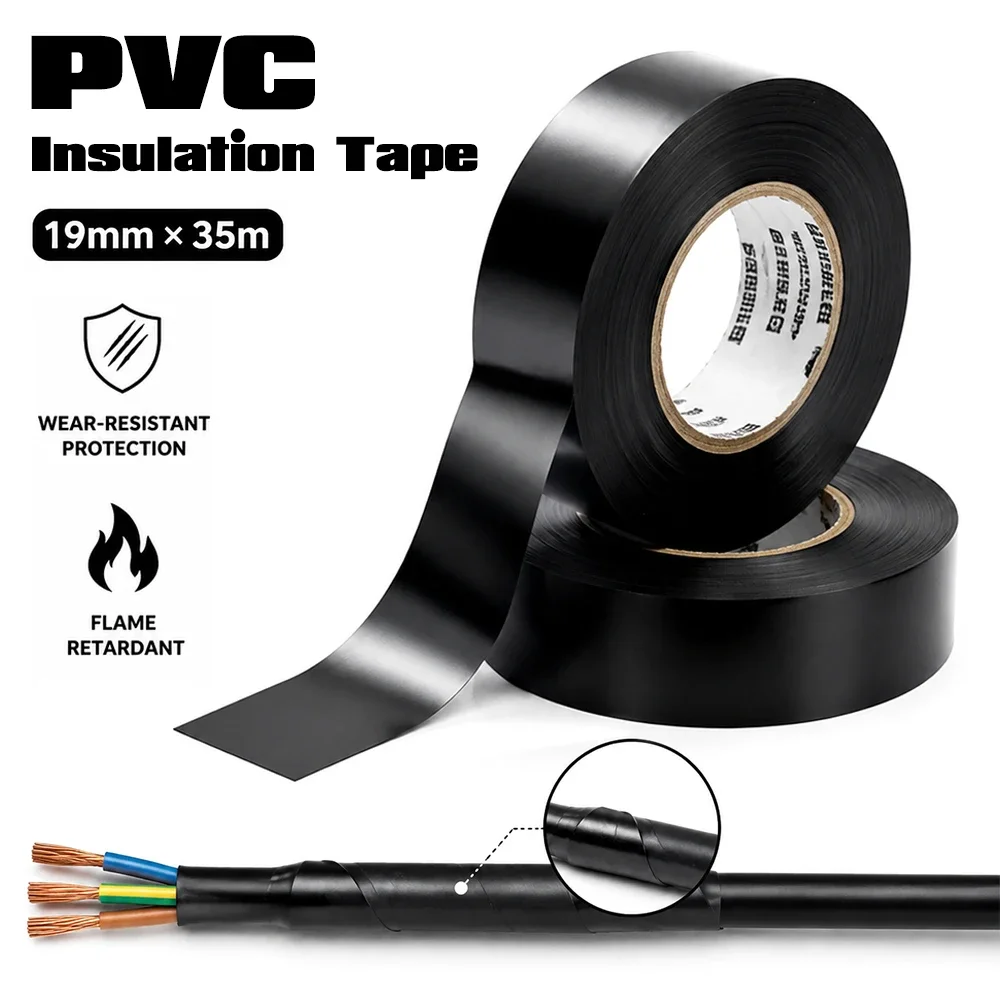 19mm PVC Automotive Tape Lead-Free Flame Retardant High Adhesive Insulating Tape For Car Vehicle Wire Harness Wiring Protection