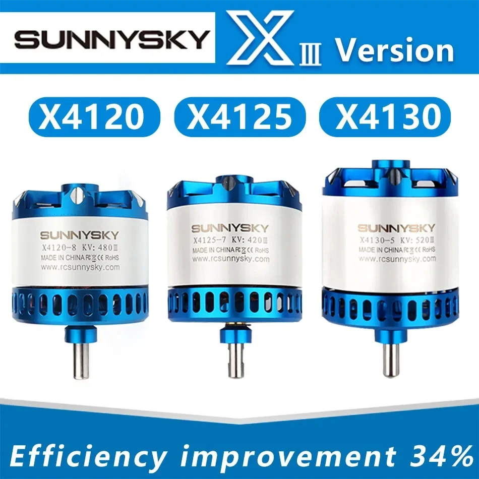 SUNNYSKY X4120-III X4125-III X4130-III 650K550KV 420KV 515KV 520KV Brushless Motor for RC Quadcopter Airplanes Fixed Wing Plane