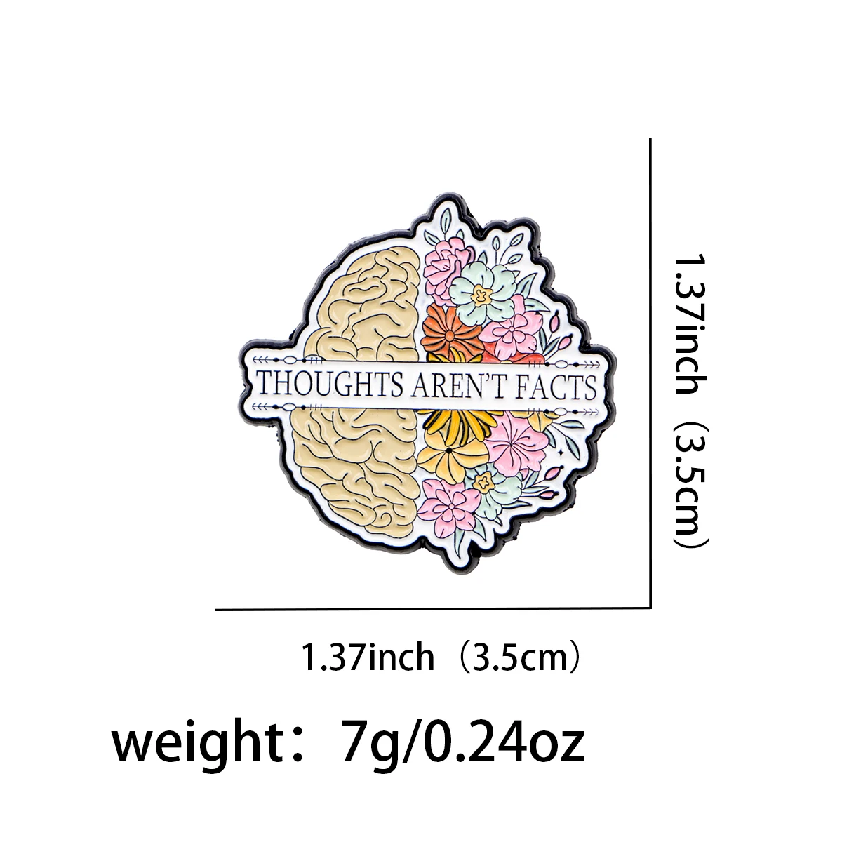 Mental Health Brain Enamel Pin Thoughts Brooch Lapel Pins Badge on Backpack Clothing Accessories Fashion Jewelry Friends Gifts