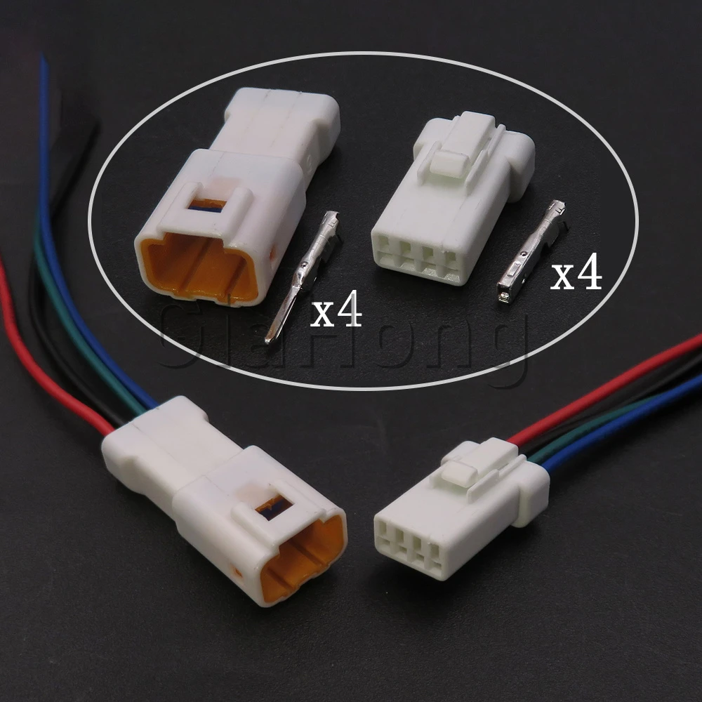 

1 Set 4 Ways Starter Parts 04T-JWPF-VSLE-S 04R-JWPF-VSLE-S Miniature Car Sealed Connector Auto Waterproof Cable Harness Socket