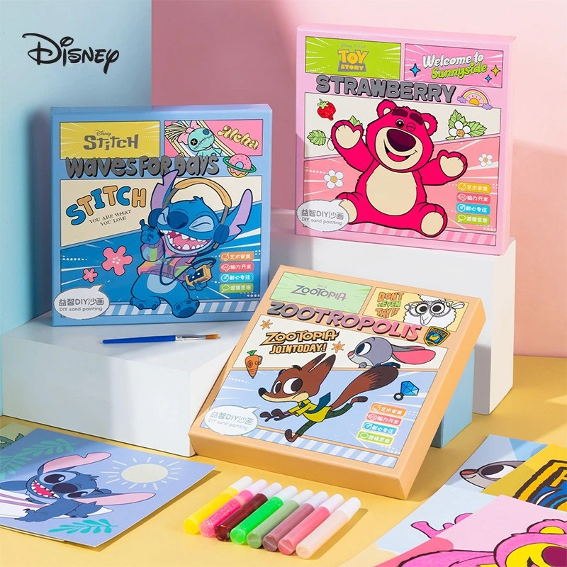 

Miniso Disney Children DIY Sand Painting Kindergarten Handmade Creative Sand Painting Education Parent-Child Color Sand Painting