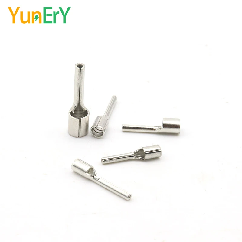 100PCS 1/2/5mm² PCB Connector Crimping Terminals Pin Type Chip Type Terminal Block Brass Tin Plated Terminal Block 22-10 AWG