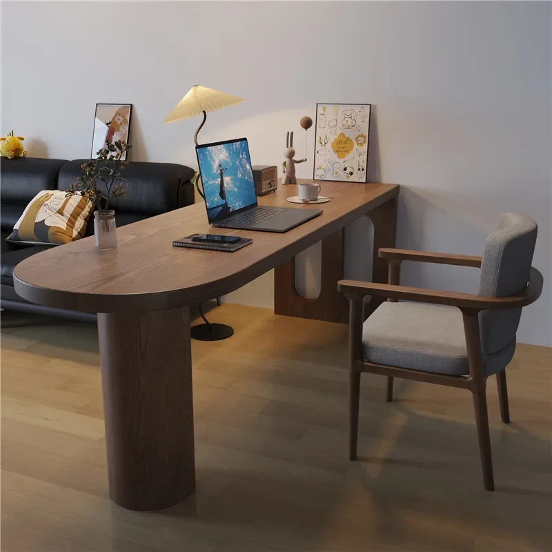 For Solid Wood Long Desk Double Workbench Computer Writing Table for Living Room Home Office Study Wall Mounted Sturdy Large