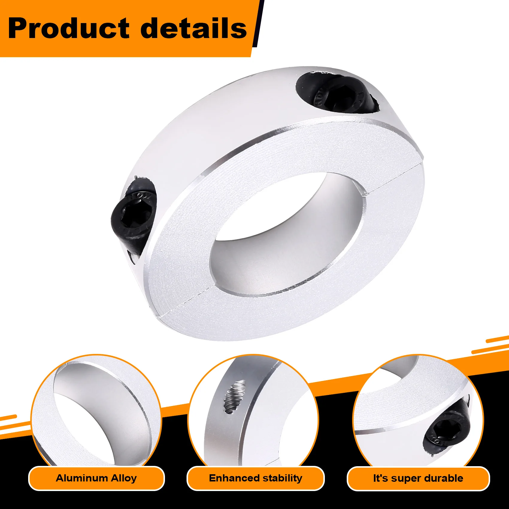ABGG-5PCS Split Optical Shaft Fixed Ring Separate Thrust Ring Limit Ring Fastening Positioner Shaft Clamp Inside 30Mm