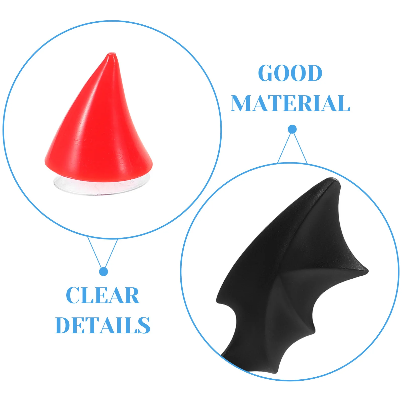 4 قطعة قرون الشيطان أجنحة دراجة نارية اكسسوارات آذان القط عصا على شفط كأس زينة للدراجات التزلج الرجال النساء