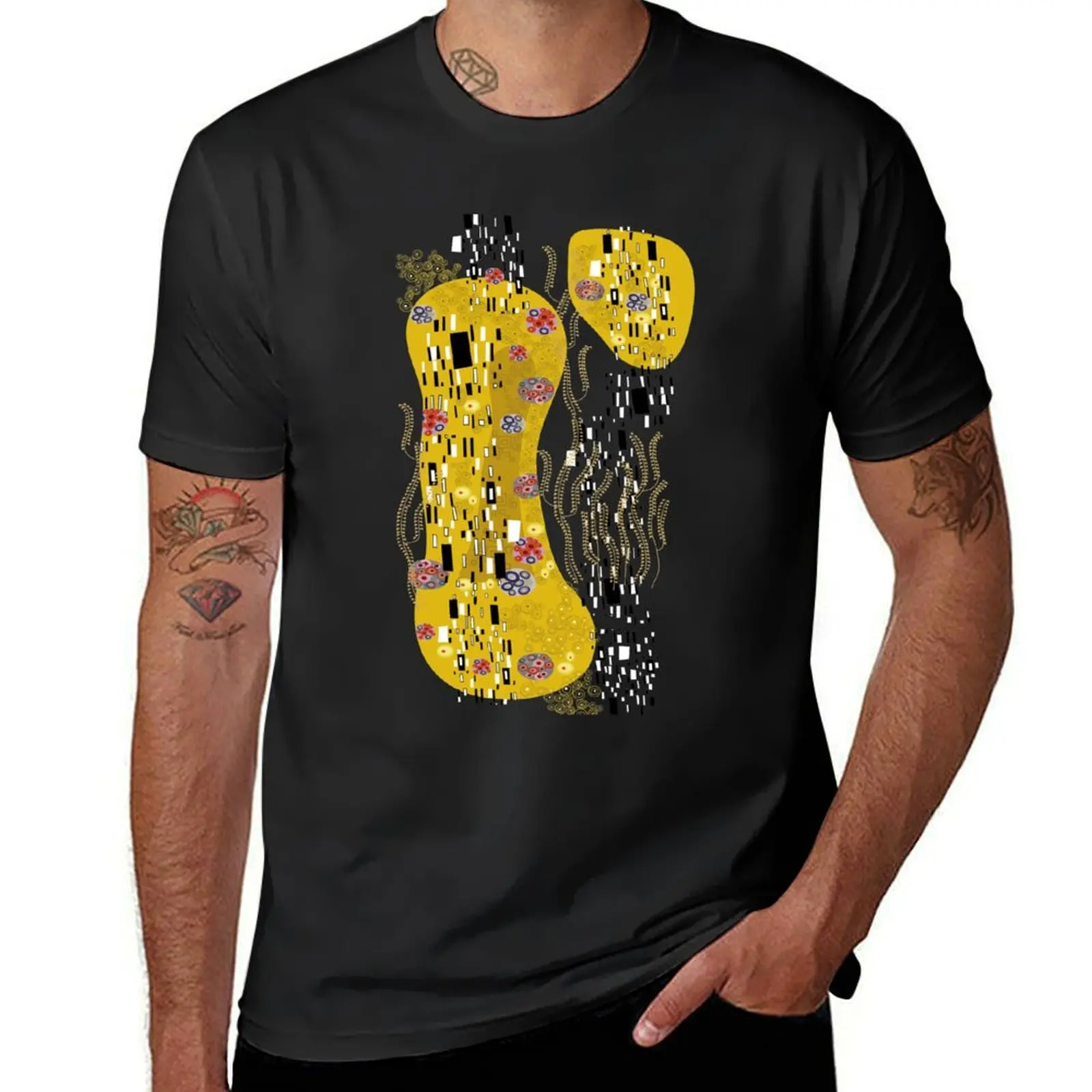 Klimt Art Nouveau Golden Art (Pattern Only) | 'The Kiss' Inspired ? fatfatin T-Shirt plus size tops summer top clothes for men