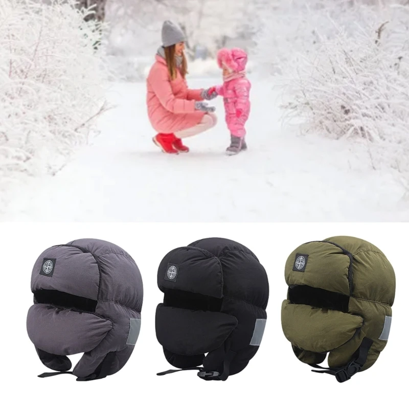 

Boys Warm Trapper Hat Bomber Hat with Removable Mask Unisex Hat Windproof