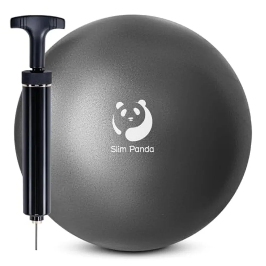 

9 Inch Pilates Ball - Anti-Burst Mini Yoga Ball with Needle Valve Pump - Small Exercise Core Ball for Barre, Stability and Phys
