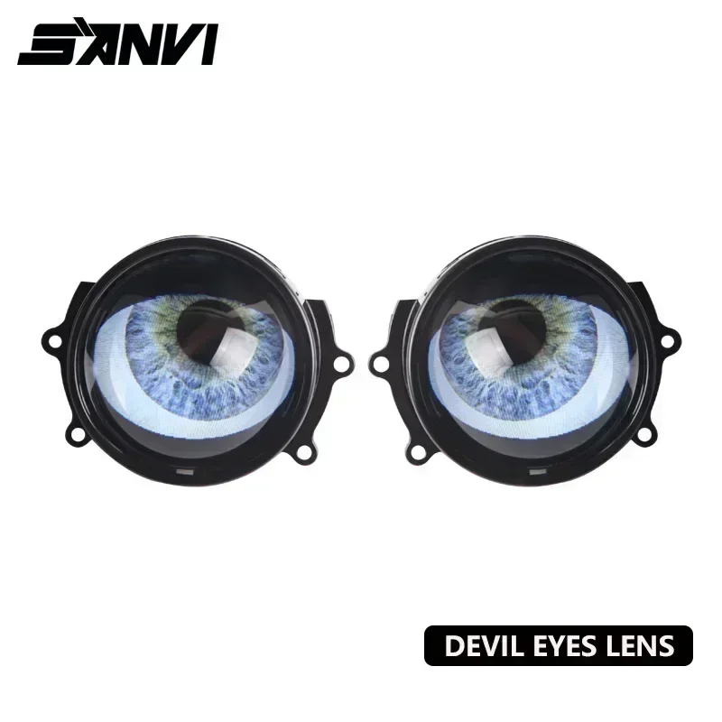 2pcs 3 Inch Car LED Devil Eyes Demon Evil Eye Lenses 12V For Car WIFI Control Eyes Retrofit Kits Fitting Car Light Accessories