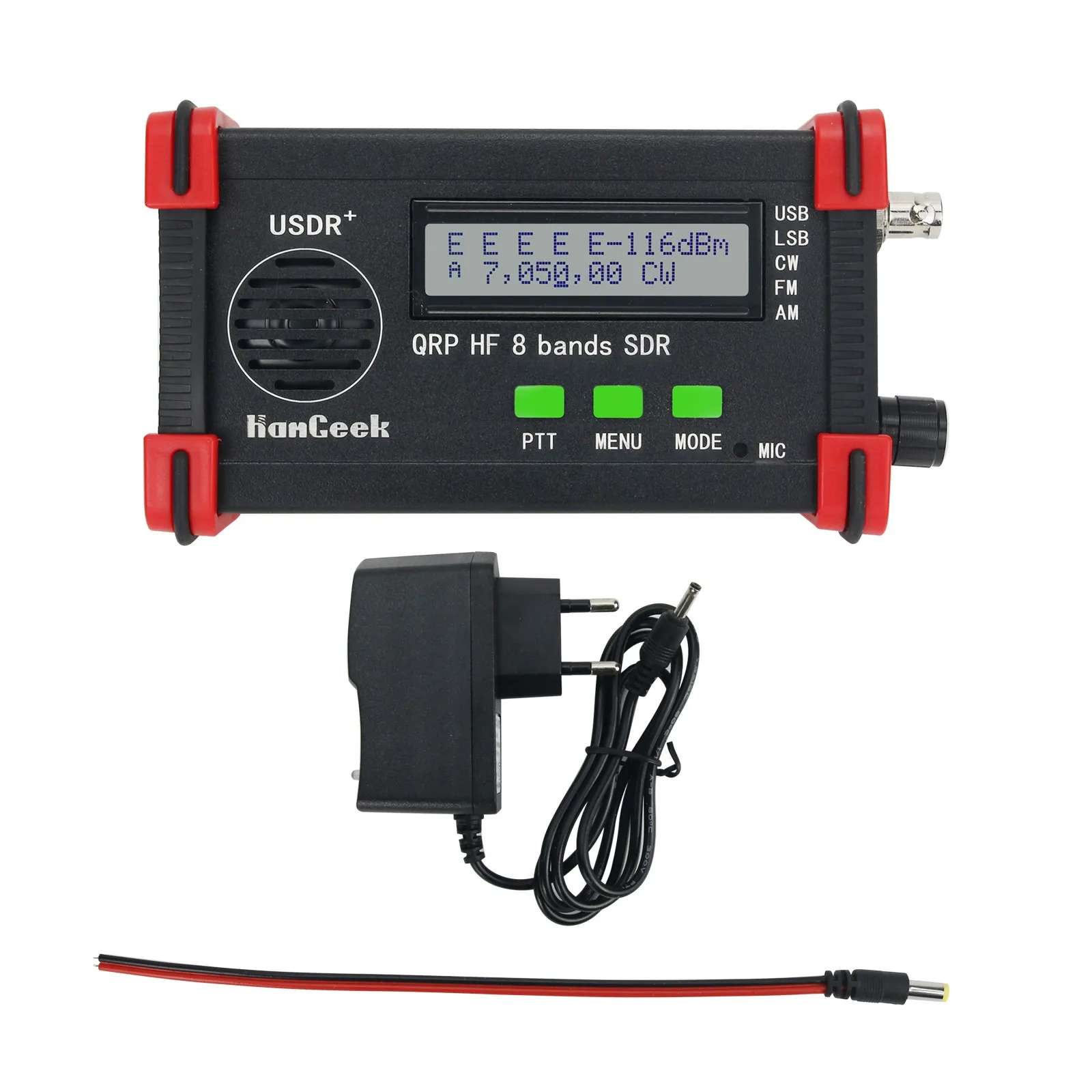 

HamGeek USDR+ 5W QRP HF 8-Band SDR Transceiver FT8 USB LSB HF Transceiver Without Microphone