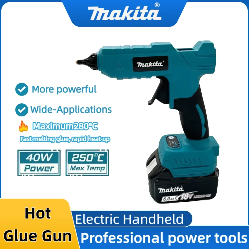 Makita – pistolet à colle chaude électrique portatif sans fil, outil de réparation de bricolage, soudage thermofusible, pistolet à Air chaud, buse Anti-brûlure pour batterie 20V