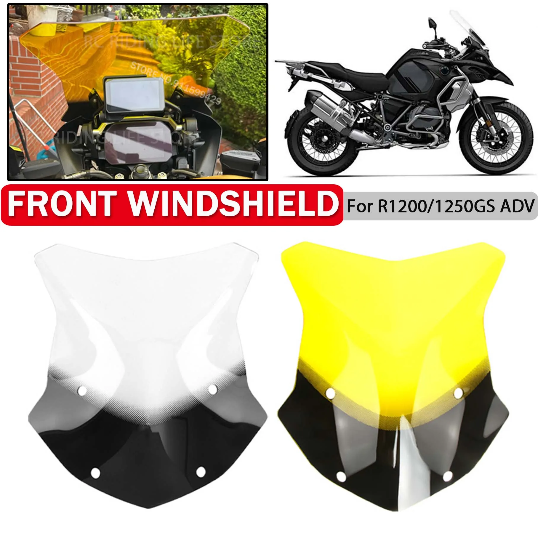 

Motorcycle 480MM Height Windshield Windscreen Deflector Wind Shield Protector For BMW R1250GS R1200GS Adventure GSA R1200 R1250