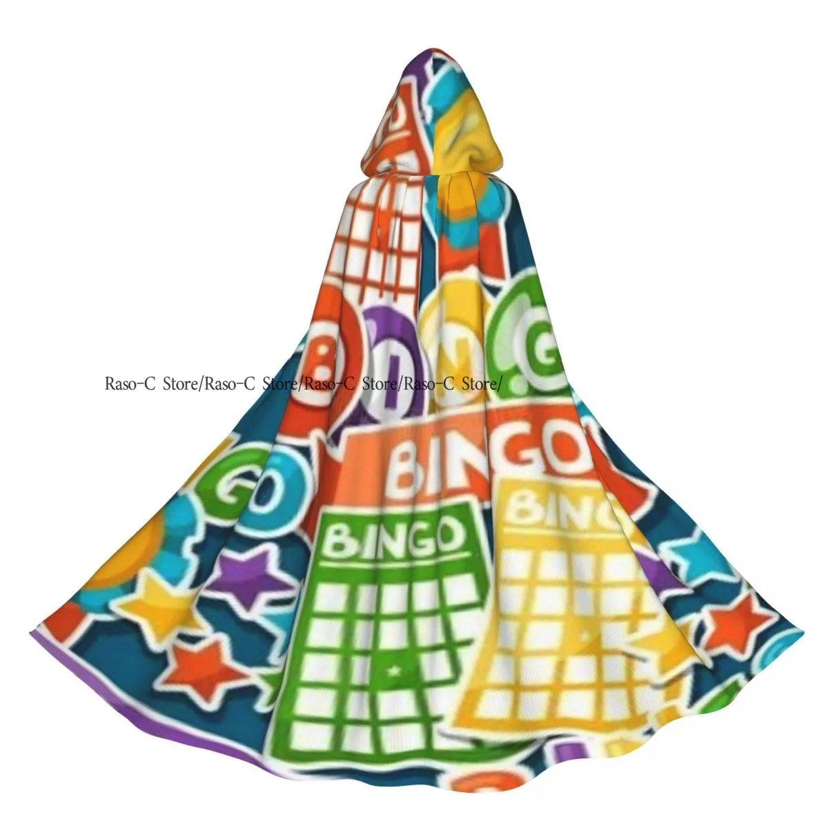 الرجعية خمر البنغو لعبة كرات مقنعين عباءة البوليستر للجنسين الساحرة الرأس زي التبعي #3