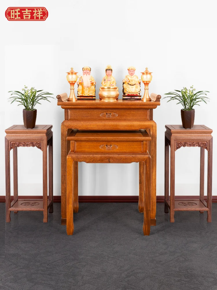 CX Solid Wood Altar Incense Desk Buddha Niche New Chinese Guanyin Worship Table