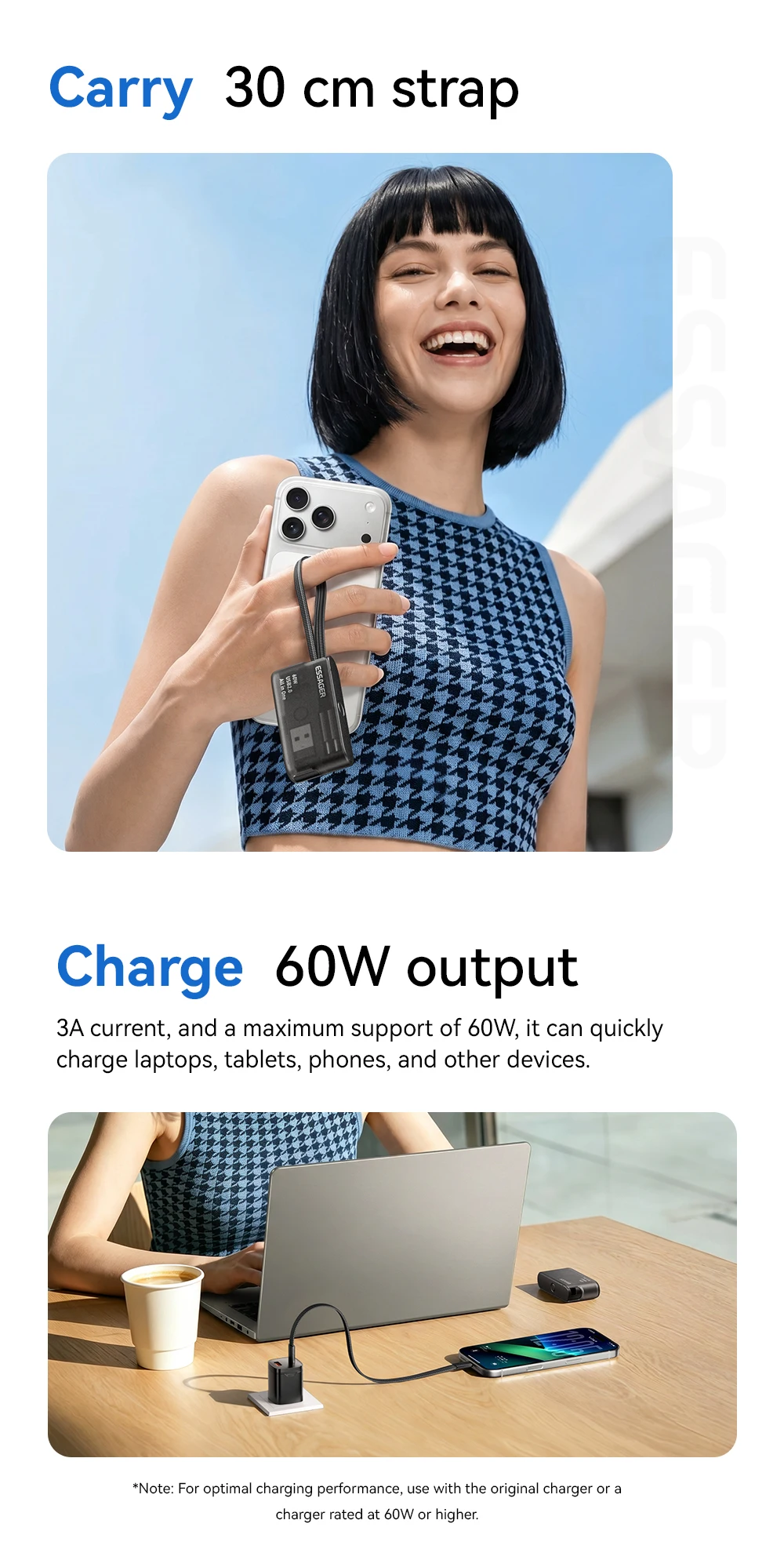 Essager PD 60W USB Type C Cable Set Fast Charging Data Sync for iPhone 17/16/15 with Storage Box And Holder Travel-Friendly