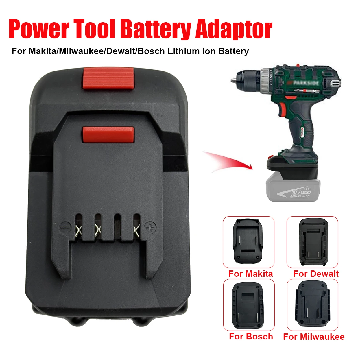 

NEW Battery Adapter Converter for Bosch/Makita/Milwaukee/Dewalt 18V Lithium Battery to for Lidl Parkside X20V Li-Ion Power Tool
