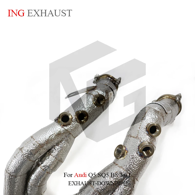 ING Exhaust Manifold for Audi Q5 SQ5 B8 3.0T With Heat Shield set Car Refit Direct conver Pipe Performance Accessories System