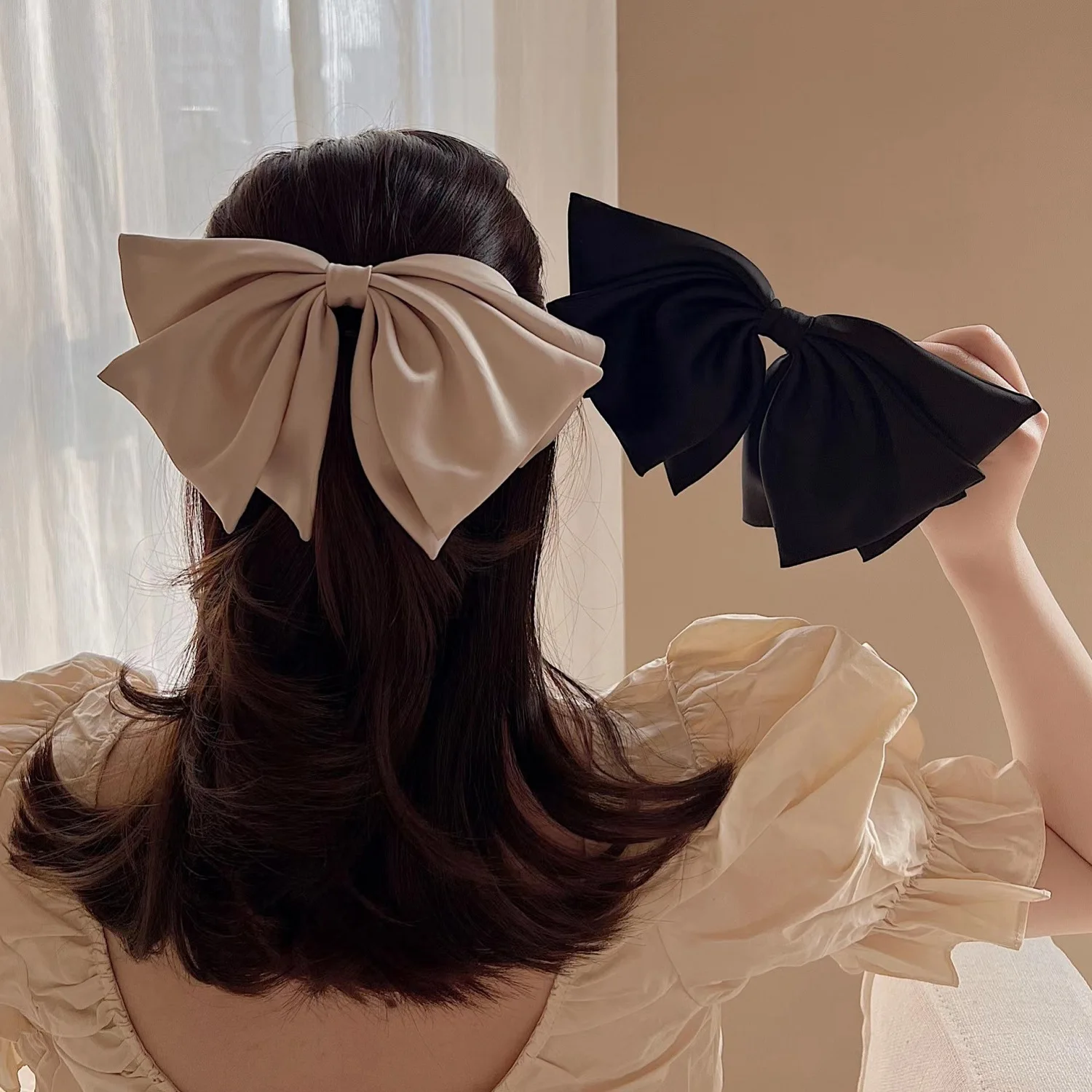 

Black Hairpin with Big Bow - Women's Hair Accessories for Fashionable Look