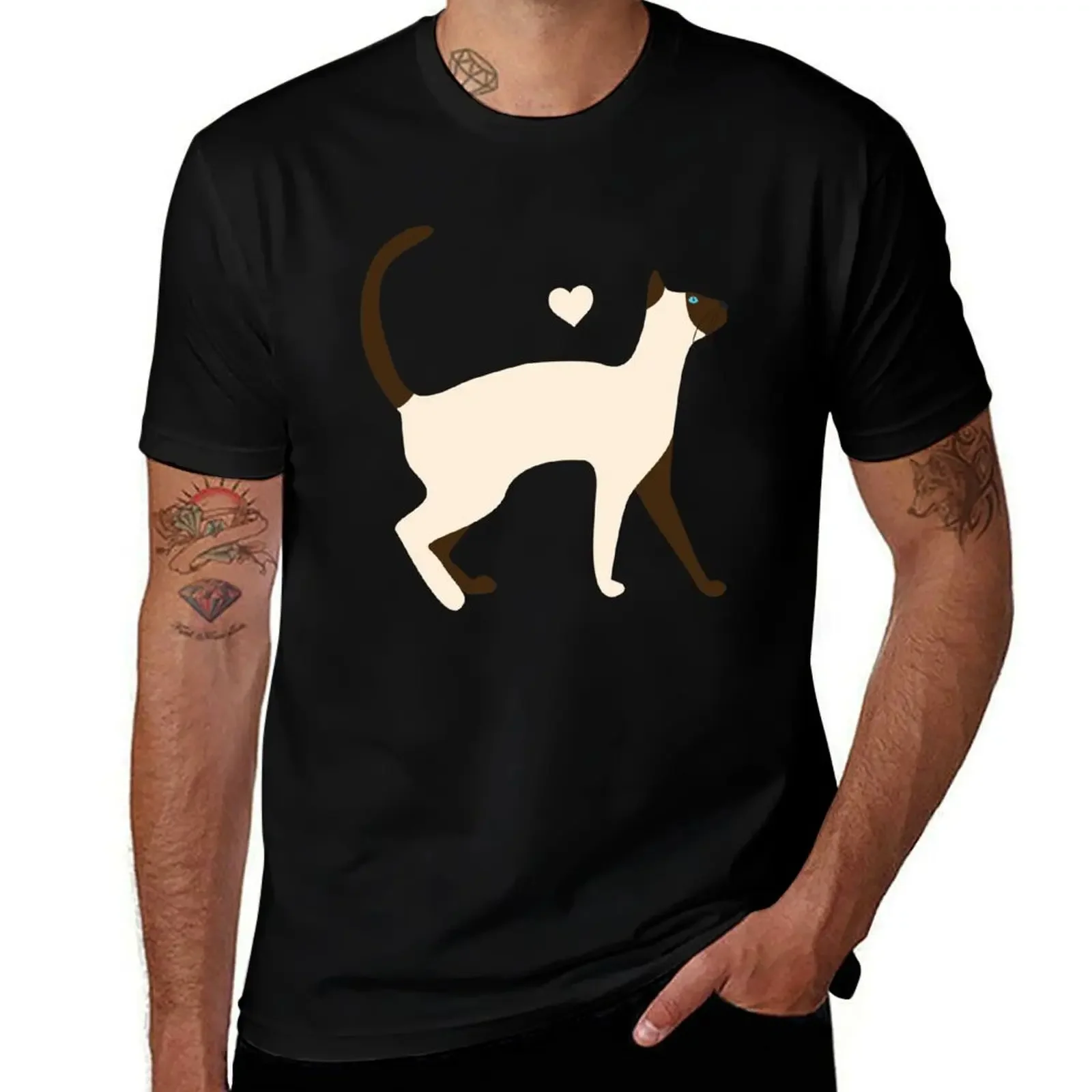 

Siamese Cat T-Shirt plus size clothes oversizeds graphics vintage t shirts Men's cotton t-shirt