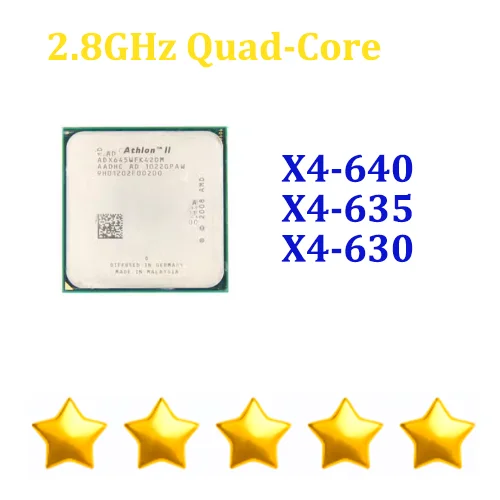 100% Original Athlon II X4 630 X4-630 2.8GHz Quad-Core CPU Processor ADX630WFK42GI x4-635 X4 635 X4-640 X4 640 Socket AM3+