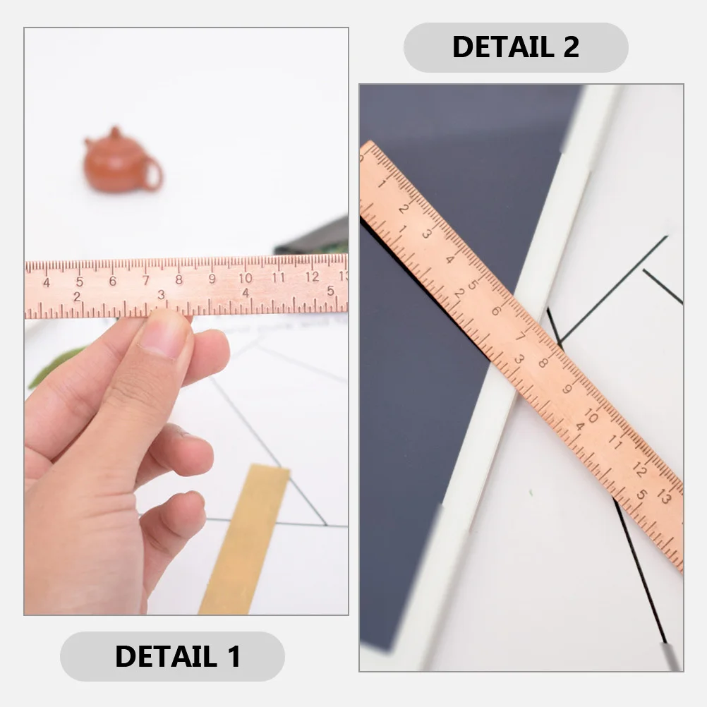 Copper Precision Ruler Lightweight Portable Professional Drawing and Measuring Tool for Students Artists Architects Office