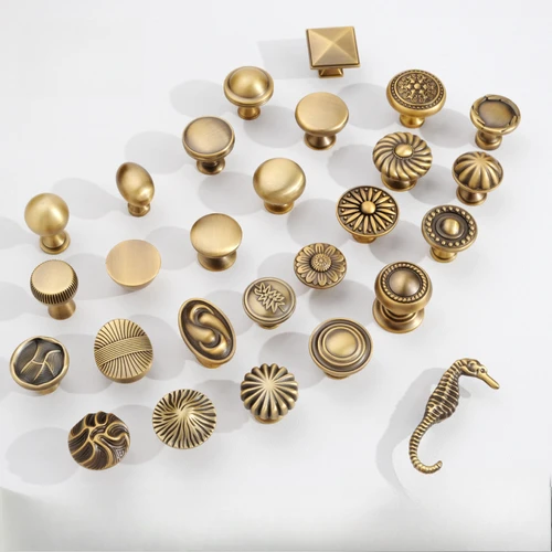 Tiradores de cocina de bronce, tiradores de armario, pomos de cajón, Zapatero, tiradores de armario y tiradores de aleación de Zinc para muebles