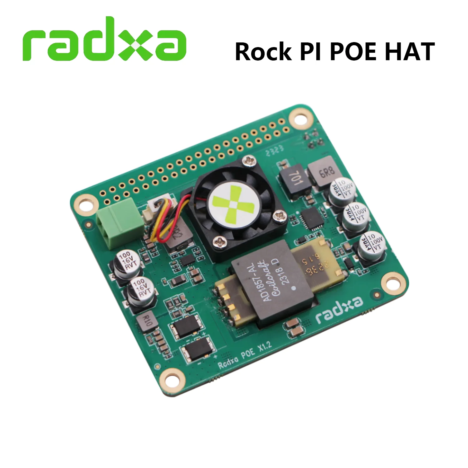Radxa-25W PoE Plus HAT, Compatível com ROCK 3A, ROCK 3B, ROCK 3C, ROCK 4C +, ROCK 5A, ROCK 5B