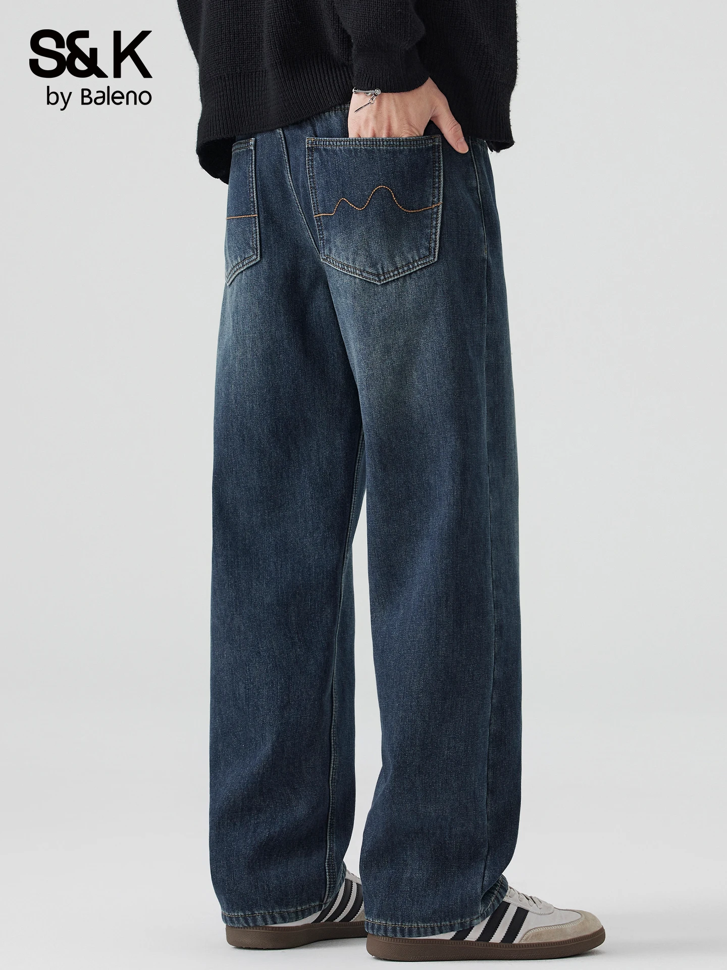 Retro American Style Men's Jeans Casual Straight Loose Leg Pants Autumn New Arrival Comfortable Soft Wear Resistant Stretch