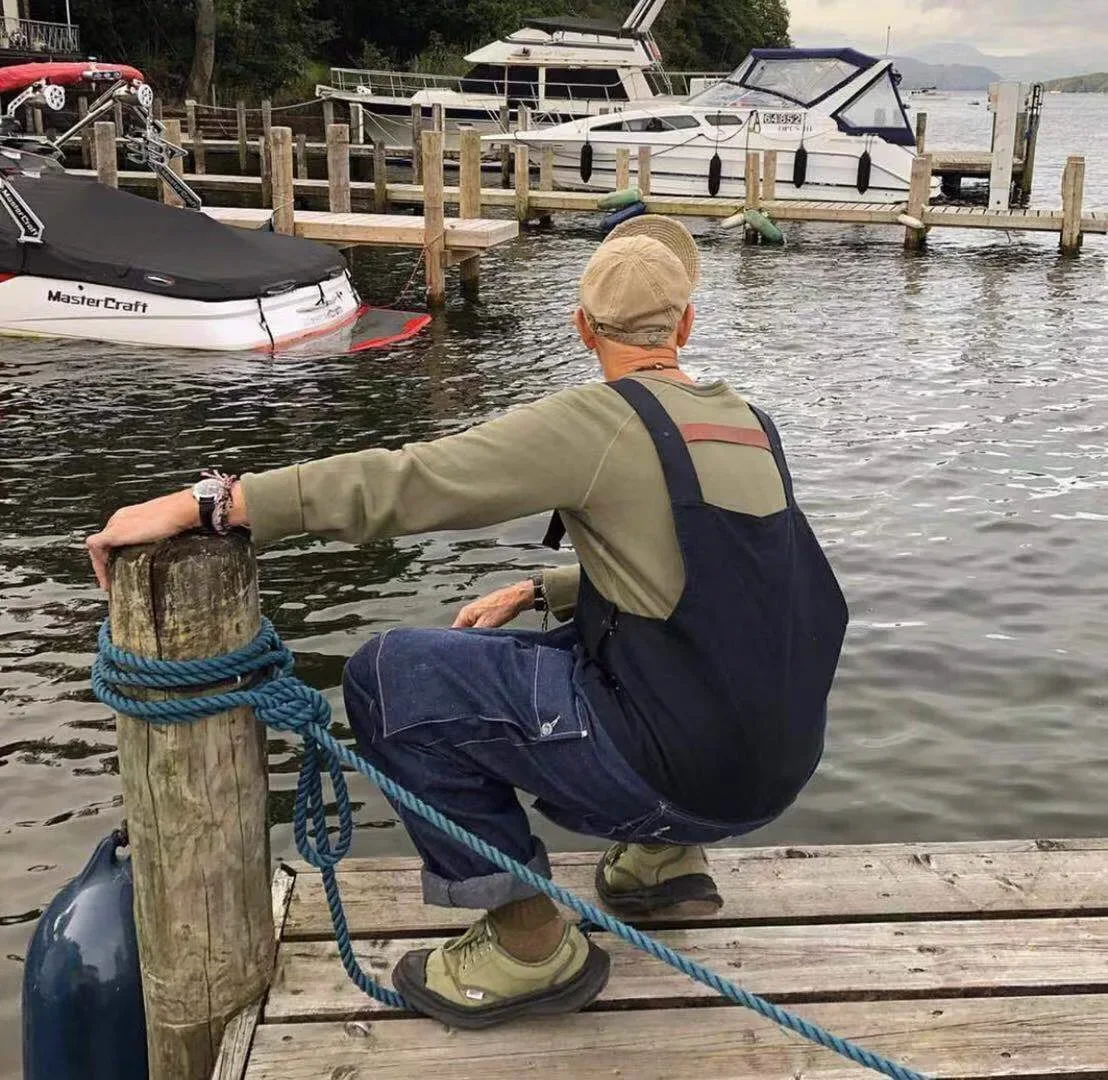 Men Jeans Color Matching Overalls Men Suspender Pants Overalls Daddy Pants Denim Pants Men Fashion Rompers Casual Baggy Jeans